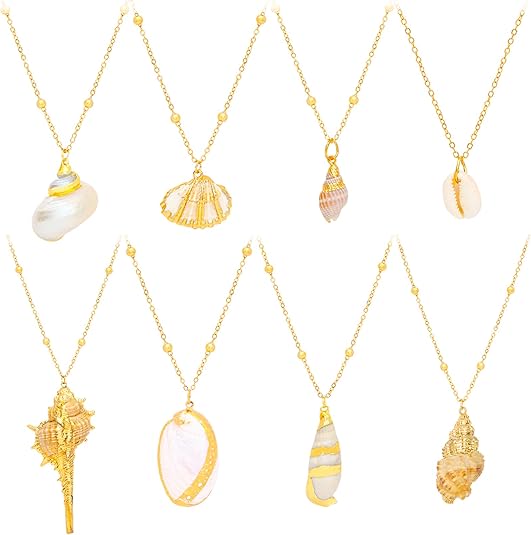 12 gold plated shell necklaces for women 12 gold plated shell necklaces for women