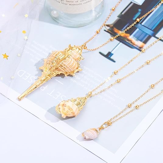 12 gold plated shell necklaces for women 12 gold plated shell necklaces for women